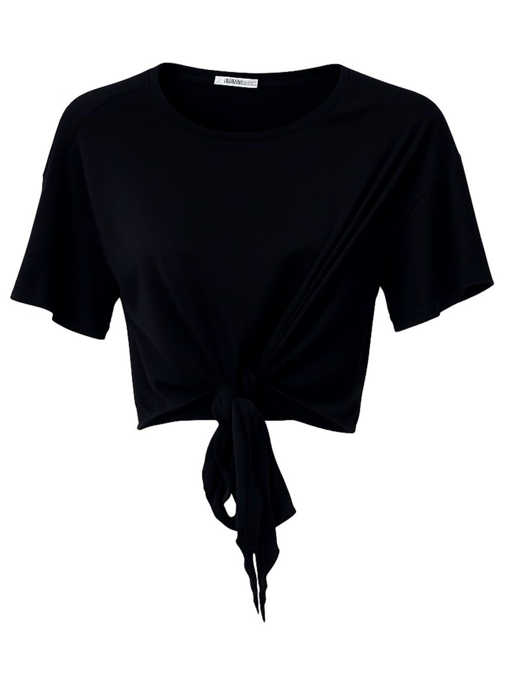 Zara black cropped wrap around top, medium 🔵